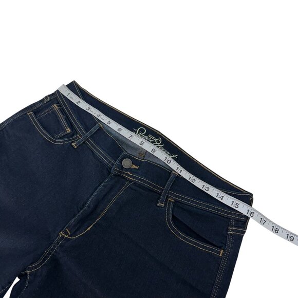 Old Navy Womens Sweetheart Mid-Rise Capri Jeans Size 10 Regular Dark Blue Denim - Picture 5 of 11